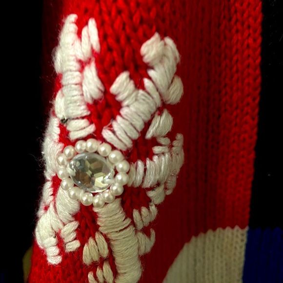 Victoria Jones Christmas Sweater, zip-up hoodie Vintage Petite Large - Picture 7 of 9